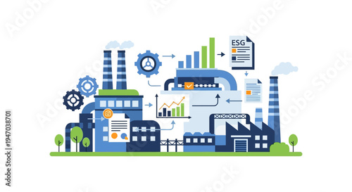 Environmental, Social, Governance (ESG) in Industry: Data Analysis & Sustainable Process Flow