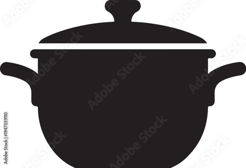 Black pot with lid vector illustration