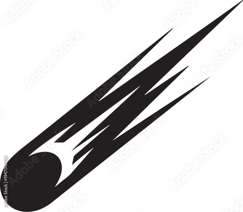 Black comet icon vector