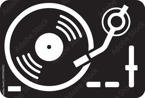 Vector vinyl record player icon