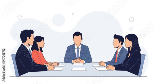 Business Meeting: Team Collaboration and Discussion Around a Table