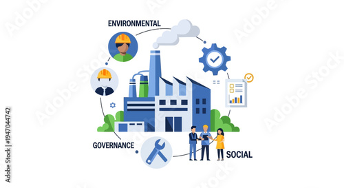 ESG Concept: Environmental, Social, and Governance Pillars for Sustainable Industry & Corporate Responsibility
