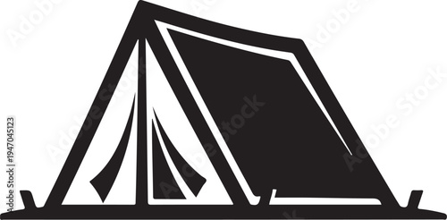 Black tent icon vector