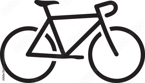 Vector bicycle icon, black line drawing