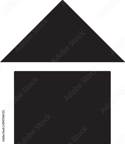 Vector house icon, simple black house symbol