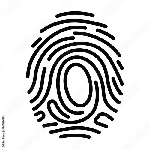 Fingerprint vector illustration, security icon, personal identity, biometric data, graphic design flat art