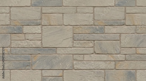Seamless limestone ashlar wall texture in neutral beige and gray tones