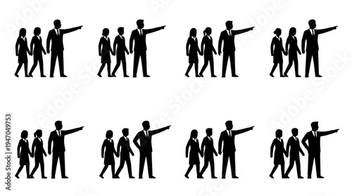 A collection of eight black and white icons depicting various configurations of cryptocurrency mining rigs or server racks.