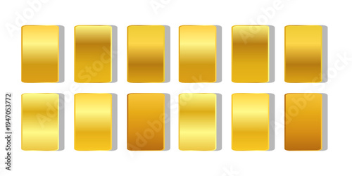 Set of realistic shiny metal banners. metal gradient.Brushed steel sheet. Polished copper metal surface. Vector illustration..