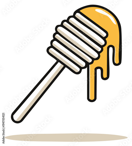 Honey Dipper with Dripping Golden Honey