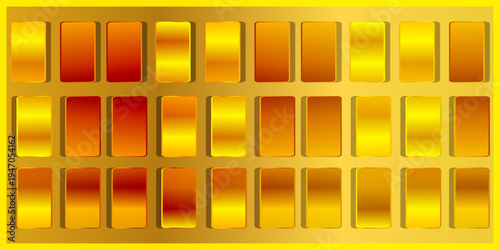 Set of realistic shiny metal banners. metal gradient.Brushed steel sheet. Polished copper metal surface. Vector illustration..