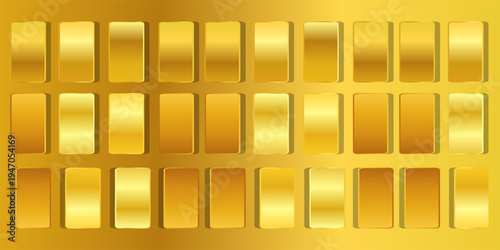 Set of realistic shiny metal banners. metal gradient.Brushed steel sheet. Polished copper metal surface. Vector illustration..