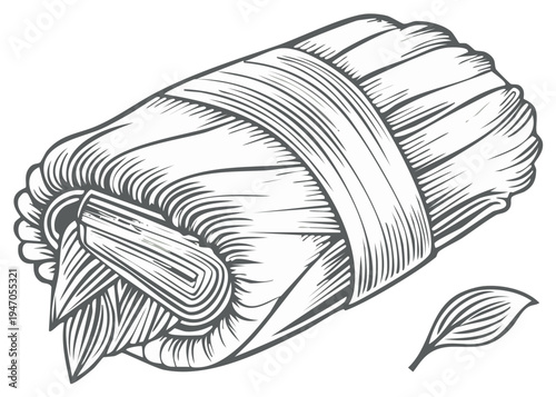 Mexican tamale illustration artwork
