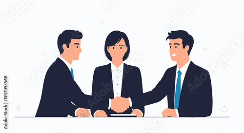 Business partners shaking hands, agreement and partnership concept