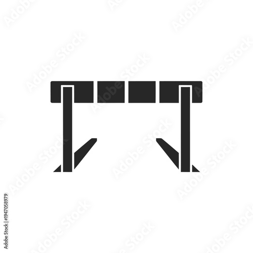 Simple black silhouette of a hurdle for athletic track events