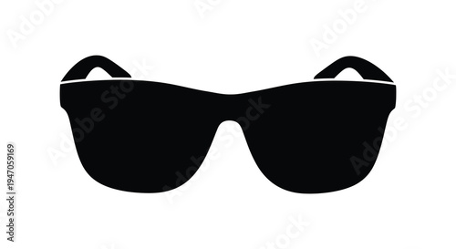 A striking black graphic depicts a pair of stylish sunglasses a bold fashion accessory silhouette high quality professional