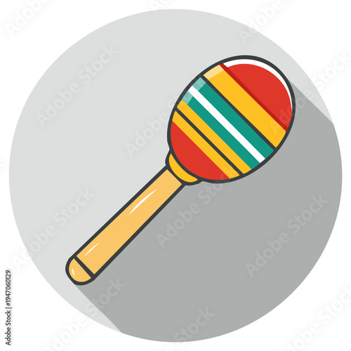 Colorful Maraca Musical Instrument Illustration for Festive Latin American Celebrations