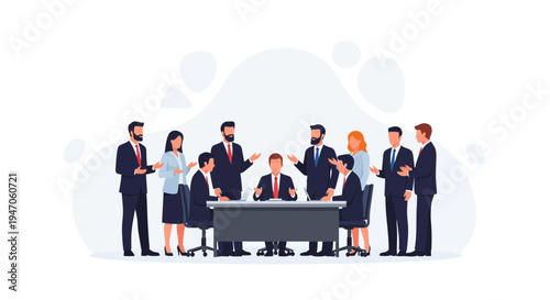 Business Meeting: Diverse Team Collaborating Around Conference Table