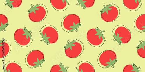 tomato seamless pattern. tomatoes seamless pattern. hand drawn tomato seamless pattern. hand drawn tomato background illustration