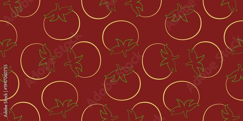 tomato seamless pattern. tomatoes seamless pattern. outlined style tomatoes background