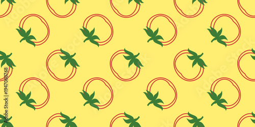 tomato pattern vector illustration. seamless pattern of tomatoes. outlined style tomatoes vector background