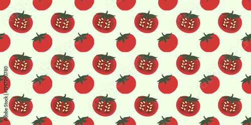 tomato pattern vector illustration. seamless pattern of tomatoes. tomato pattern background
