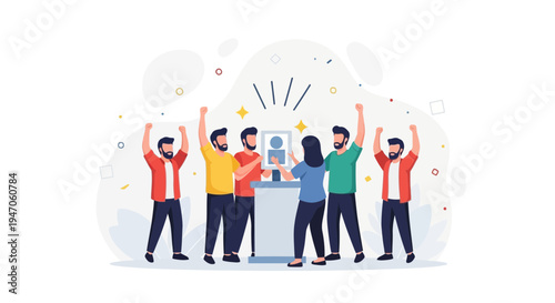 Team celebrating success, teamwork, victory, achievement, competition, winning concept