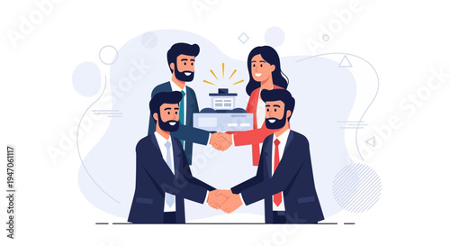 Businessmen shaking hands over a deal, partnership, success, teamwork, agreement