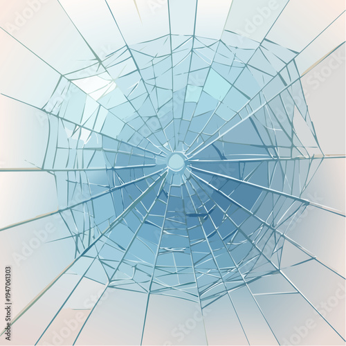 Dynamic shattered glass texture with intricate radial crack patterns from a central impact point, symbolizing fragility and sudden disruption