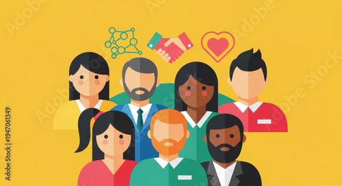Diverse group of people representing community and connection.