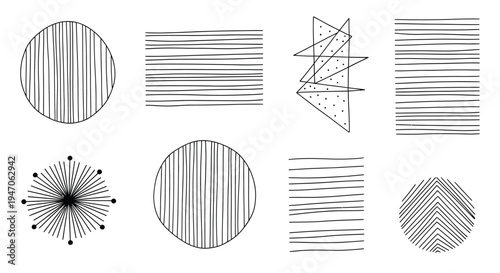 Abstract geometric patterns with linear designs and a stark silhouette