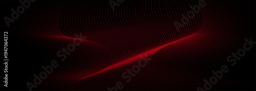 3D red lines techno abstract background overlap layer on dark space with waves effect decoration. Modern graphic design element stripes style concept for web, poster, flyer, card, or brochure cover