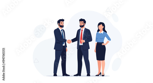 Businessmen shaking hands, partnership agreement, teamwork, meeting, diversity