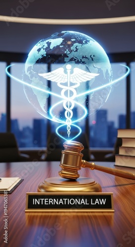 Digital Representation of International Law and Healthcare Concept