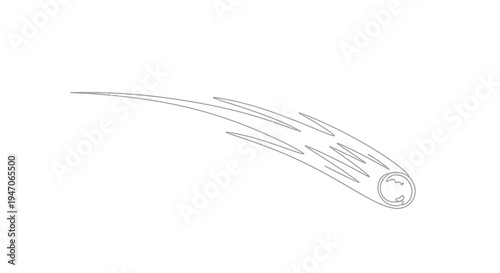 Meteor Streak Line Art Icon