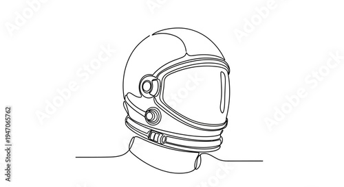 Astronaut Helmet Line Art