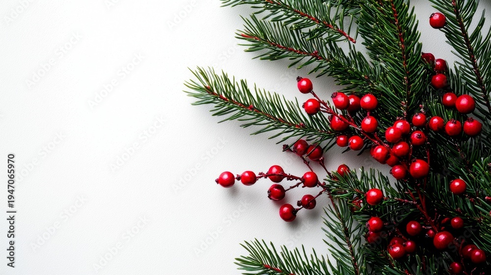 Obraz premium Elegant Holiday Composition Featuring Pine Branches
