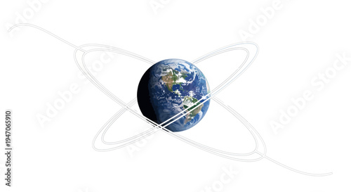 Earth Orbiting Abstract Lines