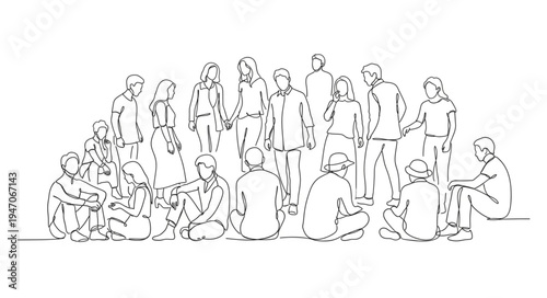 Diverse Group of People Gathering Together in a Community Setting.