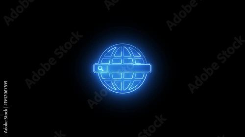 Wallpaper Mural Search Bar Neon Glow Animation 4K , Digital Browser UI Animation Torontodigital.ca