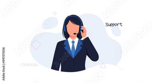 Customer service agent with headset, professional support, business communication concept