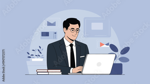 businessman with laptop