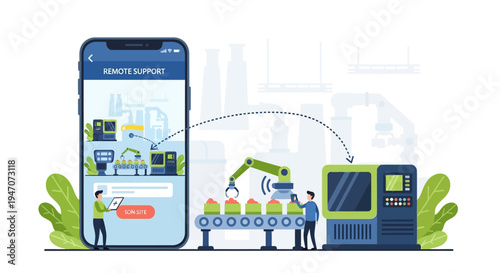 Remote Support for Smart Factory Automation via Mobile App: Industrial IoT and Digital Transformation Concept