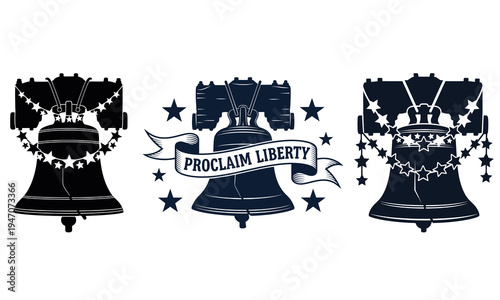 Independence day patriotic bells proclaim liberty american freedom