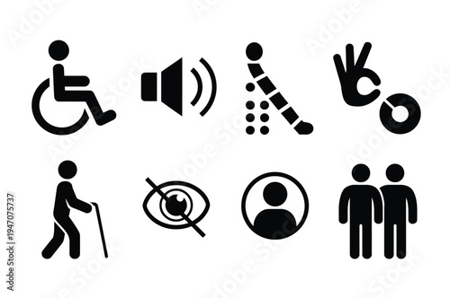 Inclusive Design Icon Collection – Accessibility and Support Symbols
