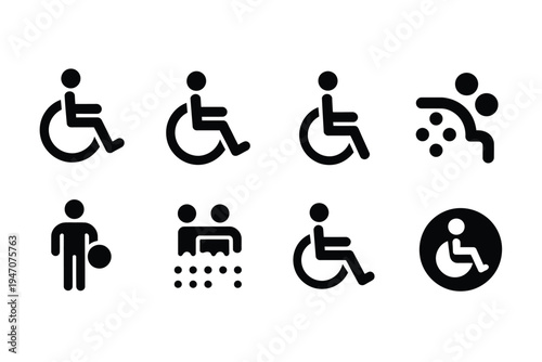Disability Support Icons – Accessibility Vector Symbol Set