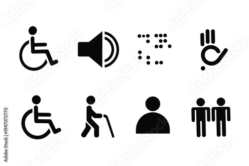 Accessibility Icons – Disability Support and Inclusivity Vector Set