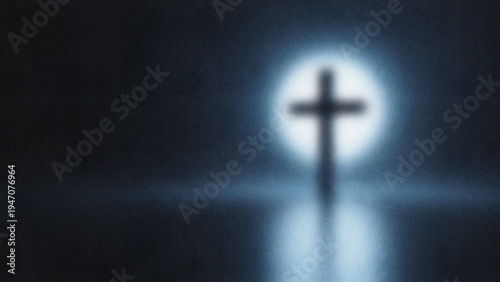 Obraz na płótnie Easter sunday symbolism cross of jesus christ on resurrection day