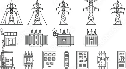 electricity, power, transmission, tower, transformer, substation, grid, energy, equipment, infrastructure, 