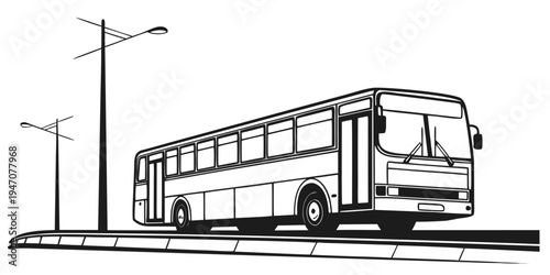 A large, modern, double-decker bus driving on a city street at night.